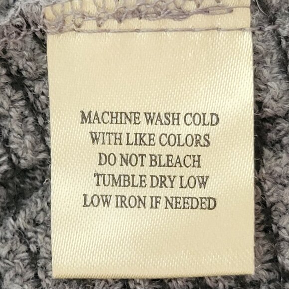 Dylan Boho Chunky Cable Knit Turtleneck Sweater Poncho Shrug Cape Hooded Gray - Picture 15 of 15